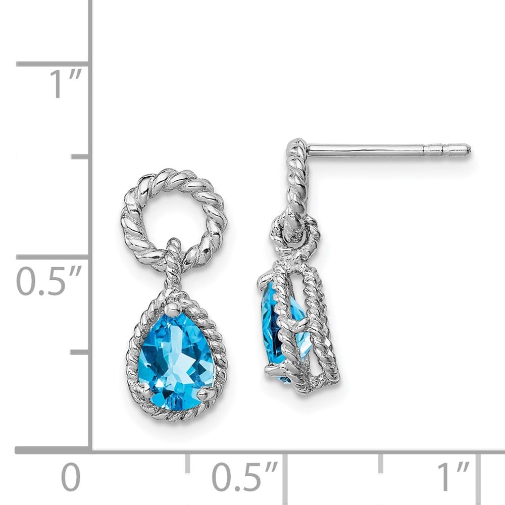 Sterling Silver Pear Twisted Earrings, view 8 of 12
