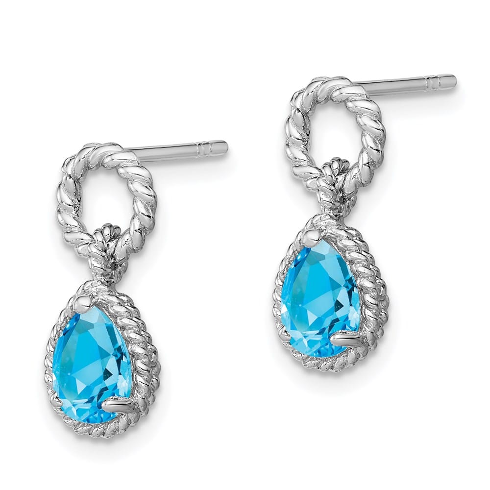 Sterling Silver Pear Twisted Earrings, view 6 of 12