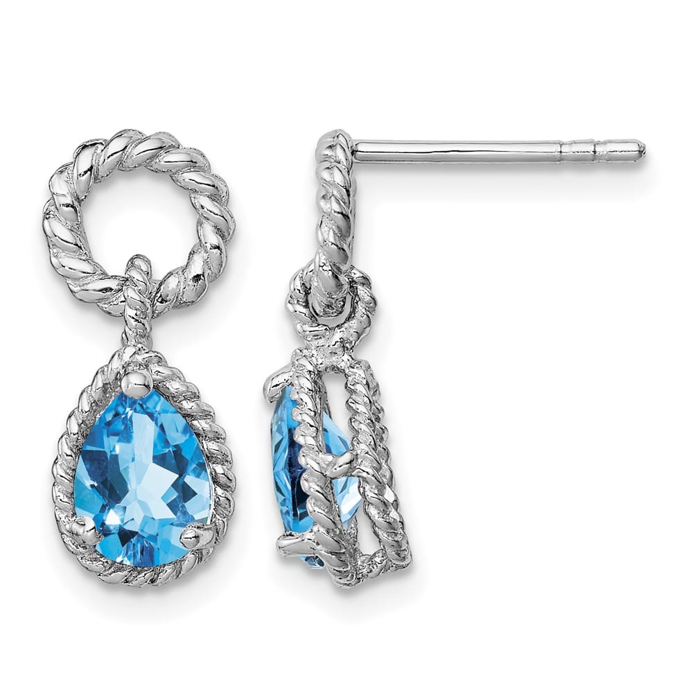 Sterling Silver Pear Twisted Earrings, view 5 of 12