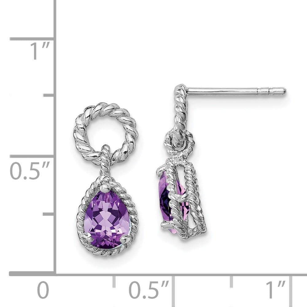Sterling Silver Pear Twisted Earrings, view 4 of 12