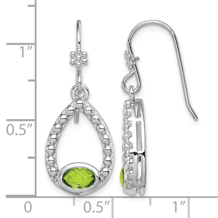 Sterling Silver Peridot Shepherd Hook Dangle Earrings, view 4 of 4