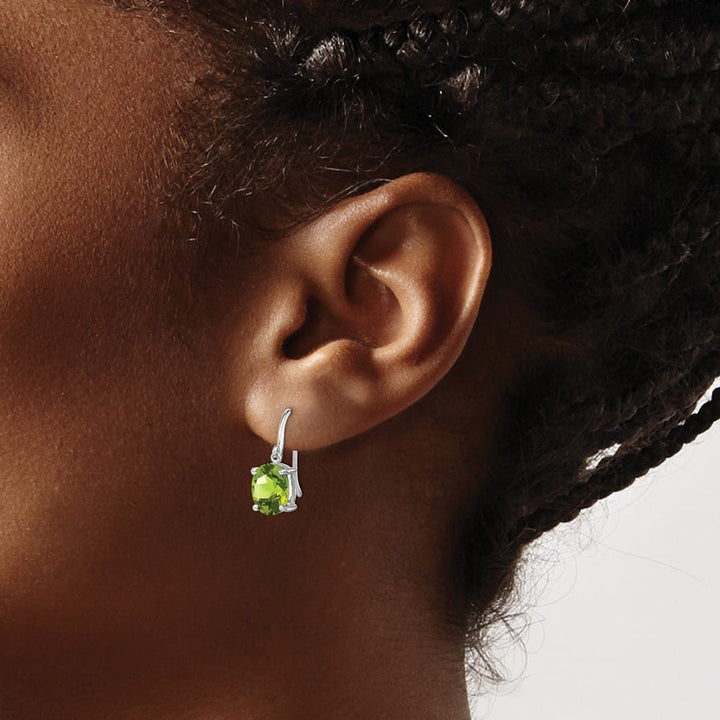 Sterling Silver Peridot Wire Earrings, view 3 of 4