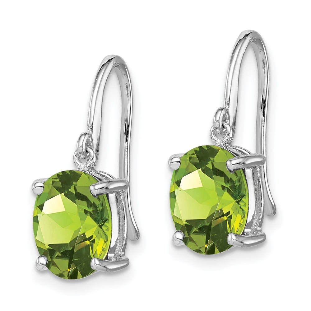 Sterling Silver Peridot Wire Earrings, view 2 of 4