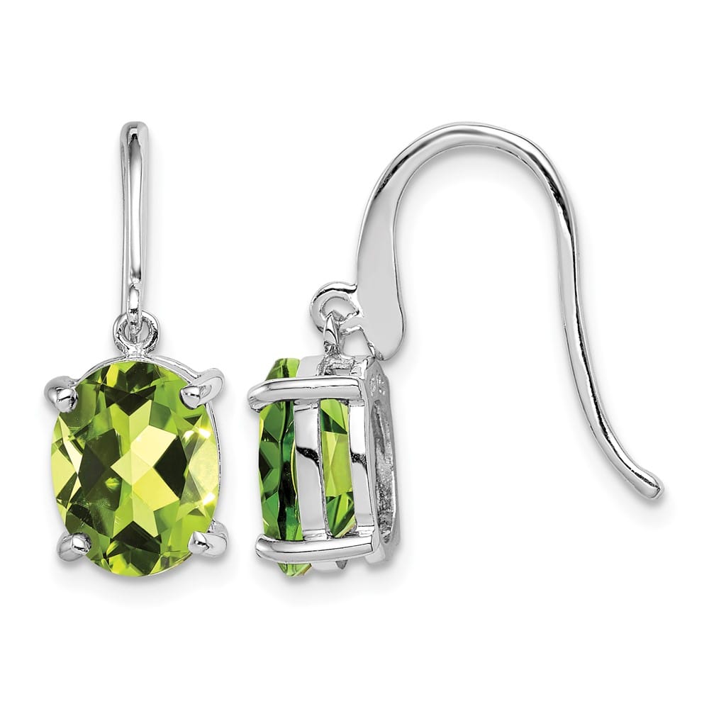 Sterling Silver Peridot Wire Earrings, view 1 of 4
