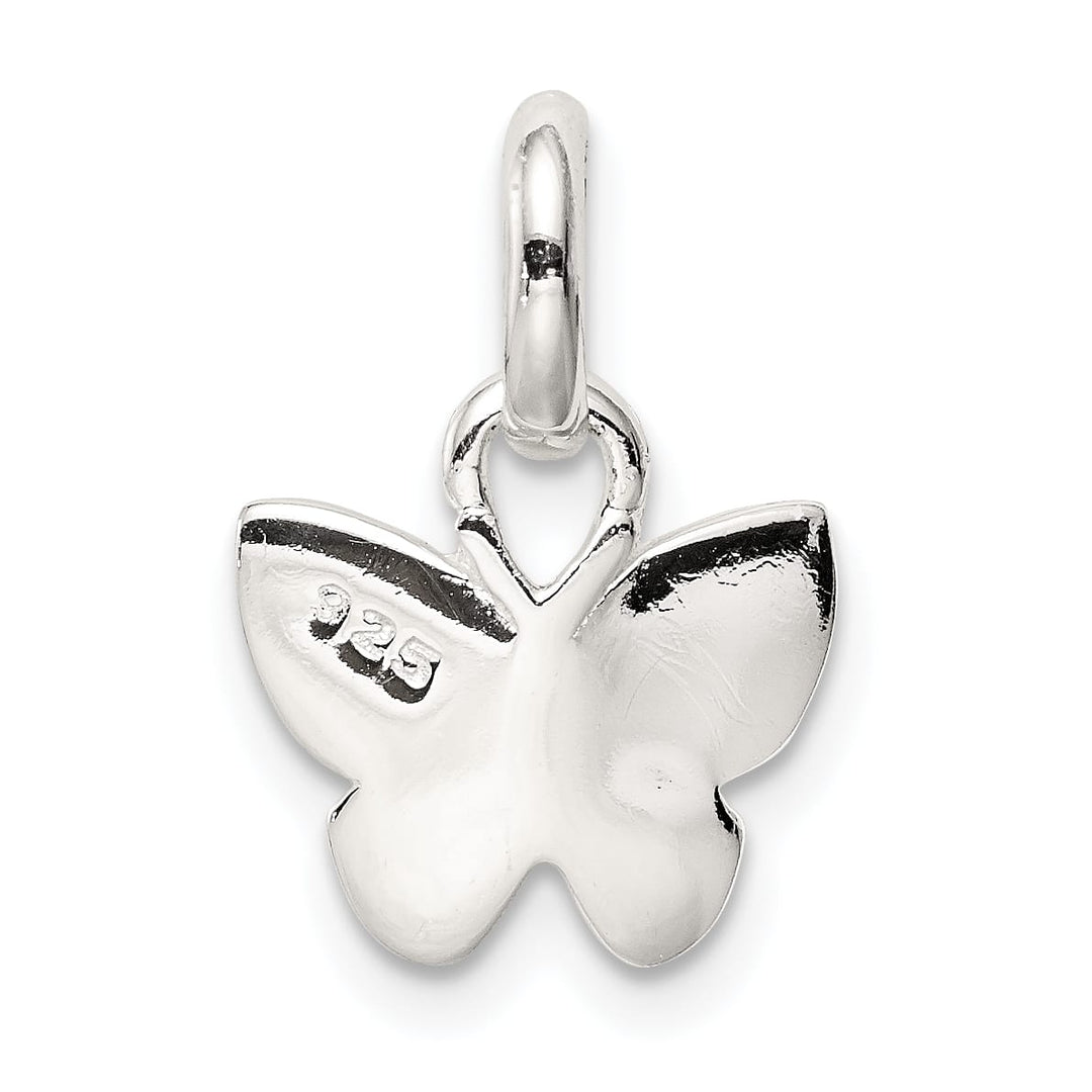 Sterling Silver Pink and Orange Enameled Petite Butterfly Pendant