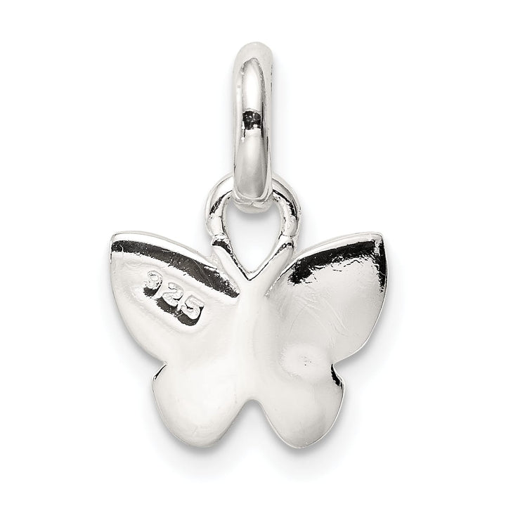 Sterling Silver Pink and Orange Enameled Petite Butterfly Pendant