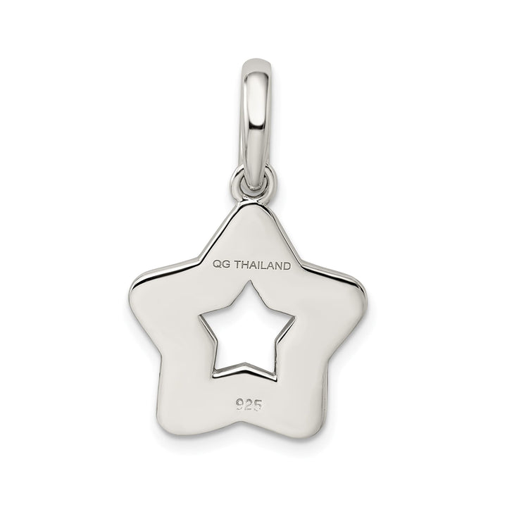 Sterling Silver Pink and White Preciosa Crystal Star Pendant