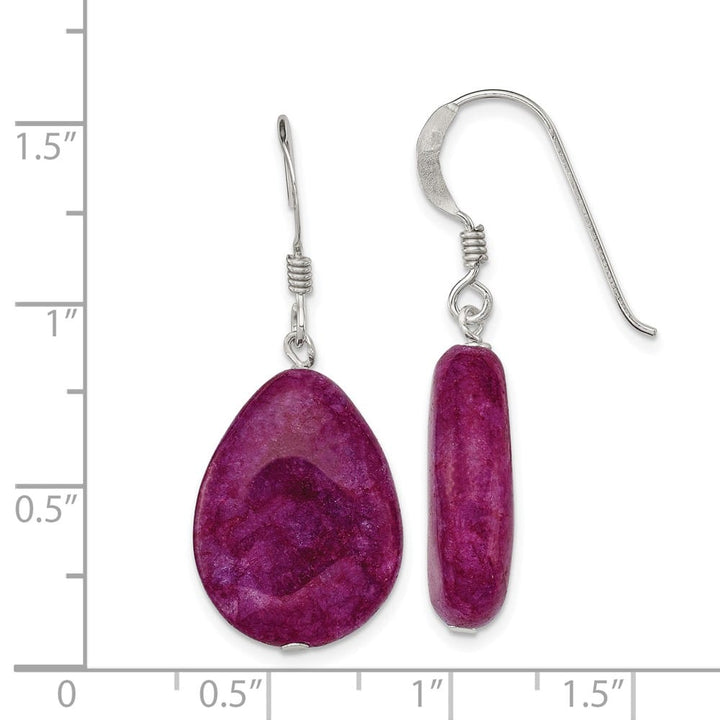 Sterling Silver Pink Cracked Aventurine Teardrop Dangle Earrings, view 4 of 4
