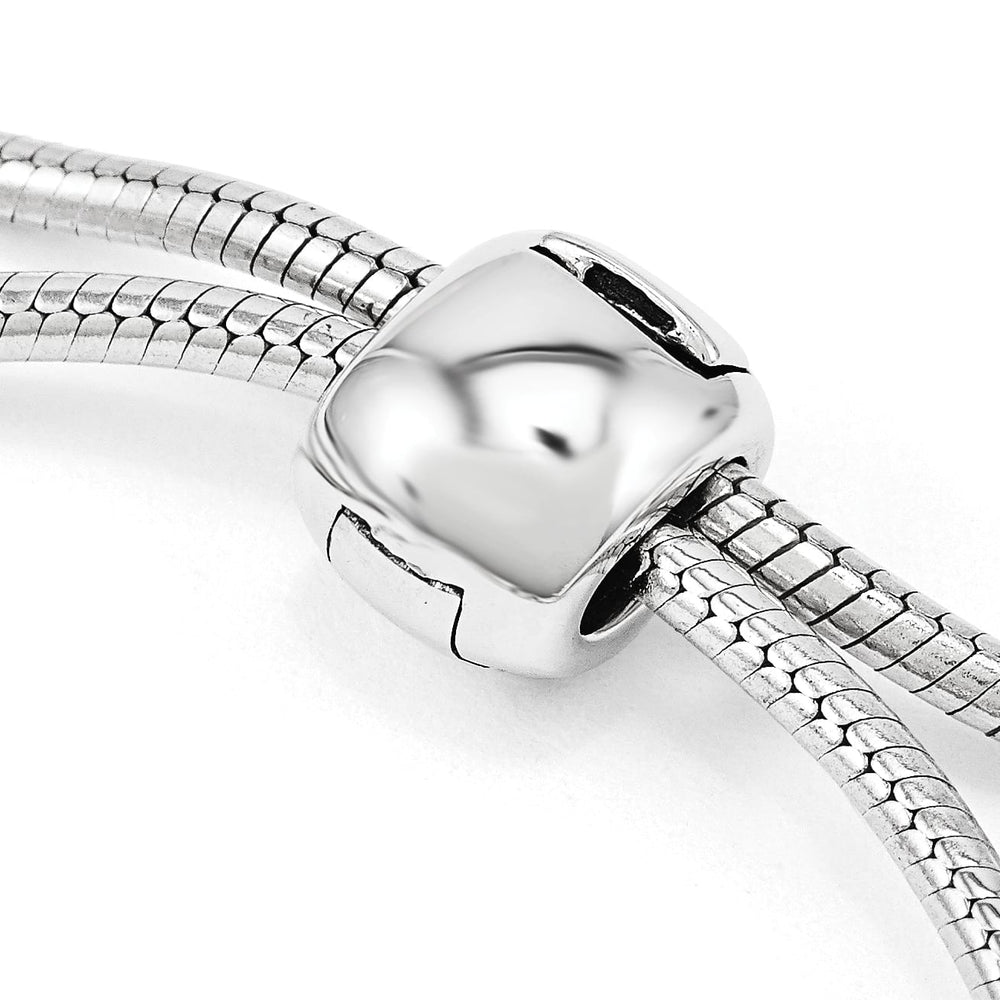 Sterling Silver Pink Crystal LOVE/Heart Adjustable Bolo Bracelet