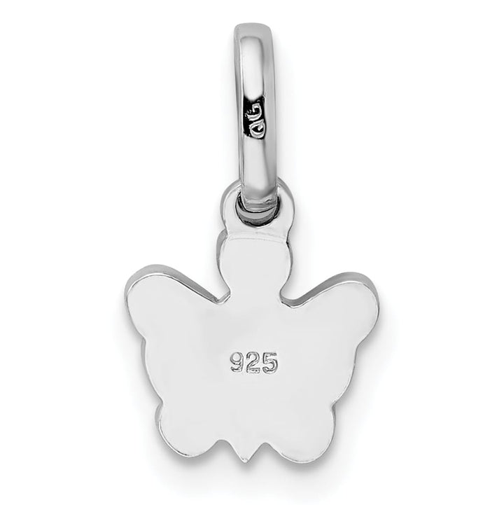 Sterling Silver Pink Enameled Petite Butterfly Pendant