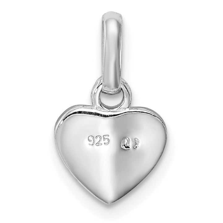 Sterling Silver Pink Glitter Enameled Heart Children's Pendant