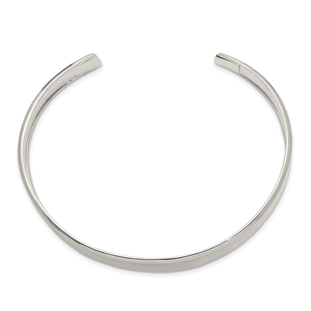 Sterling Silver Polished 10mm Concave Cuff Bangle