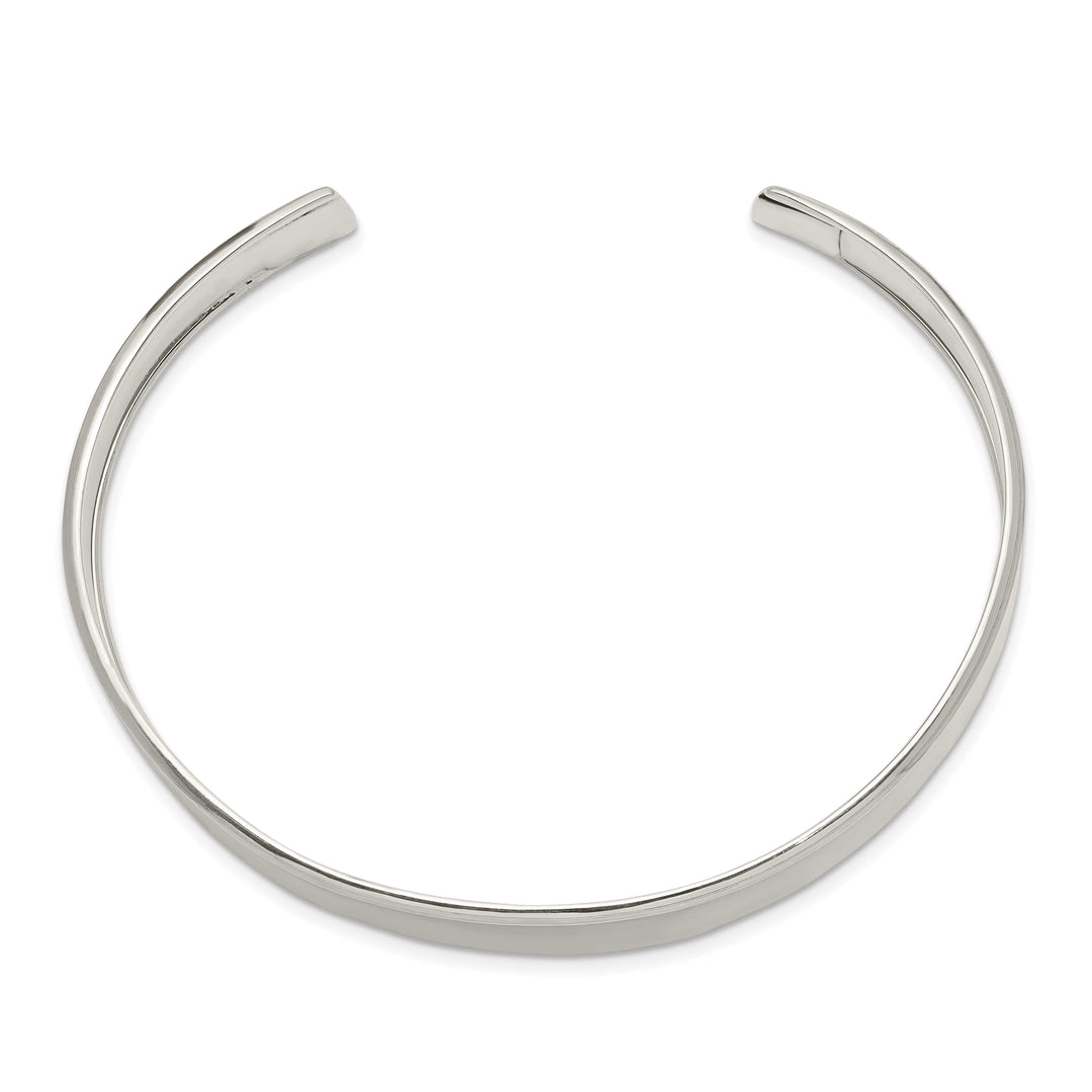 Sterling Silver Polished 10mm Concave Cuff Bangle