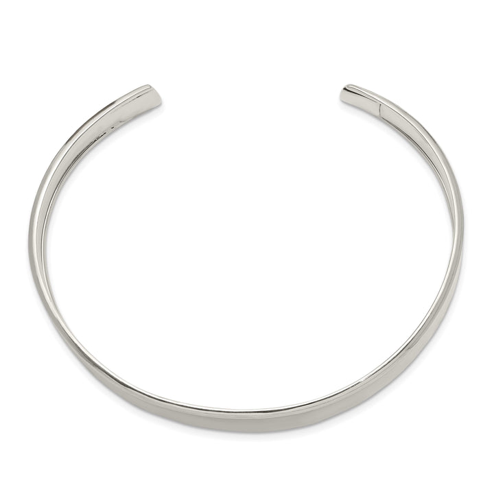 Sterling Silver Polished 10mm Concave Cuff Bangle