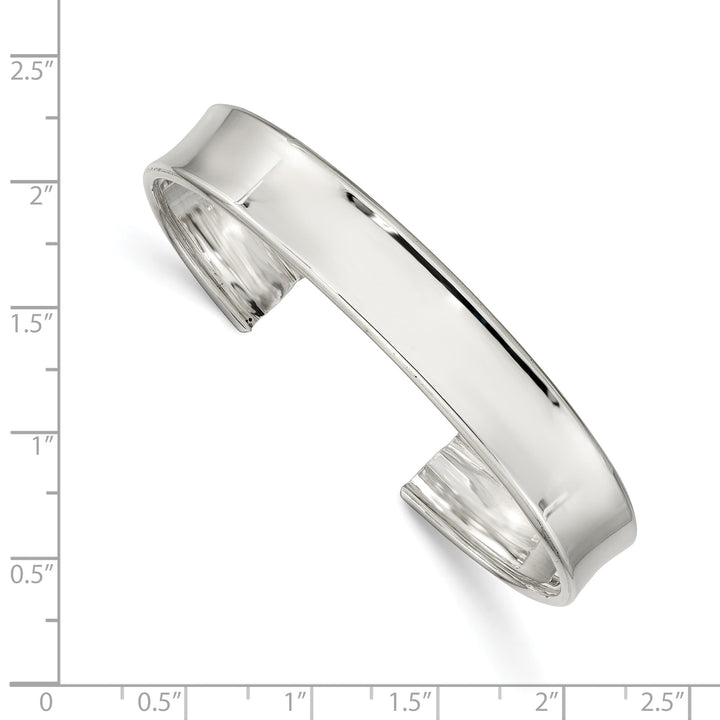 Sterling Silver Polished 10mm Cuff Bangle