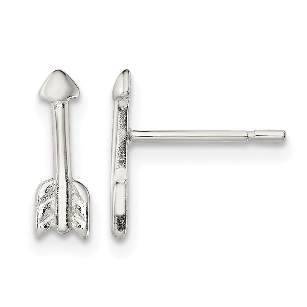 Sterling Silver Polished 11mm Arrow Post Earrings