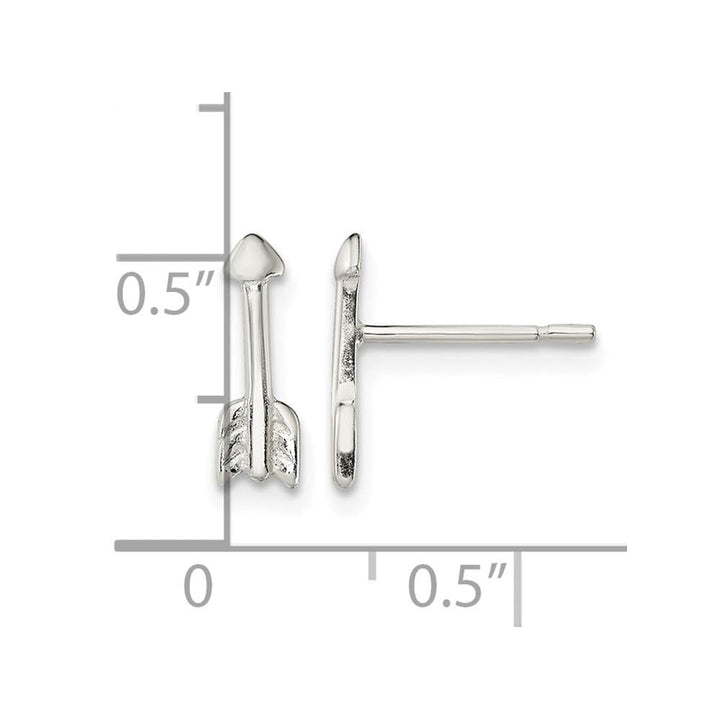Sterling Silver Polished 11mm Arrow Post Earrings