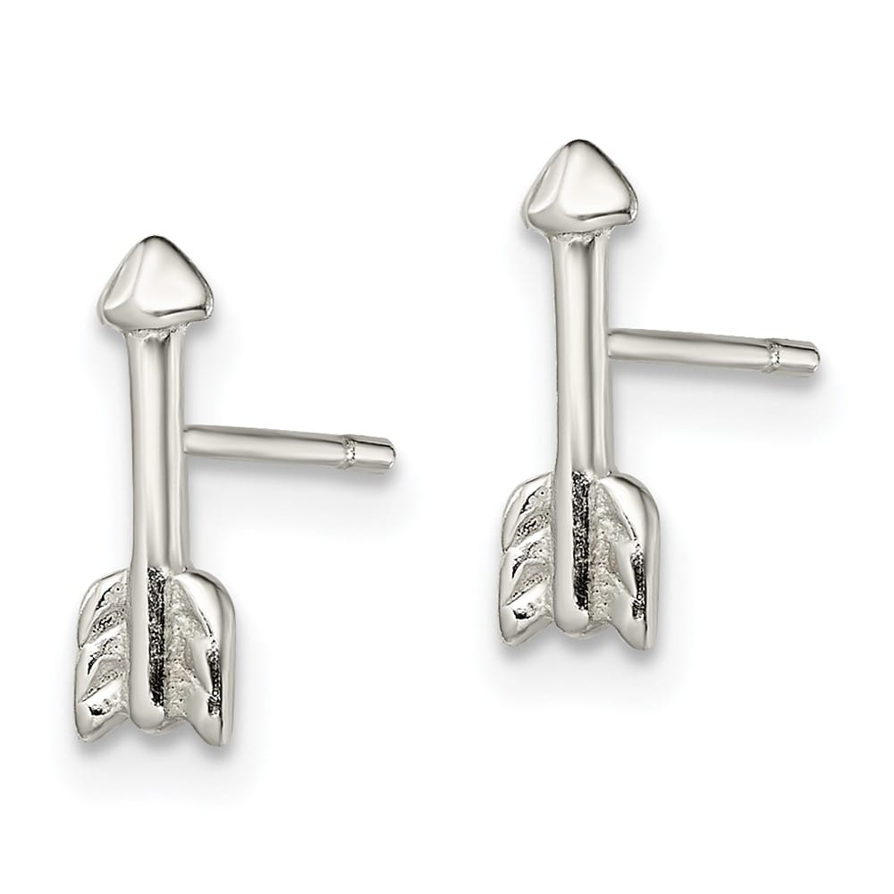 Sterling Silver Polished 11mm Arrow Post Earrings