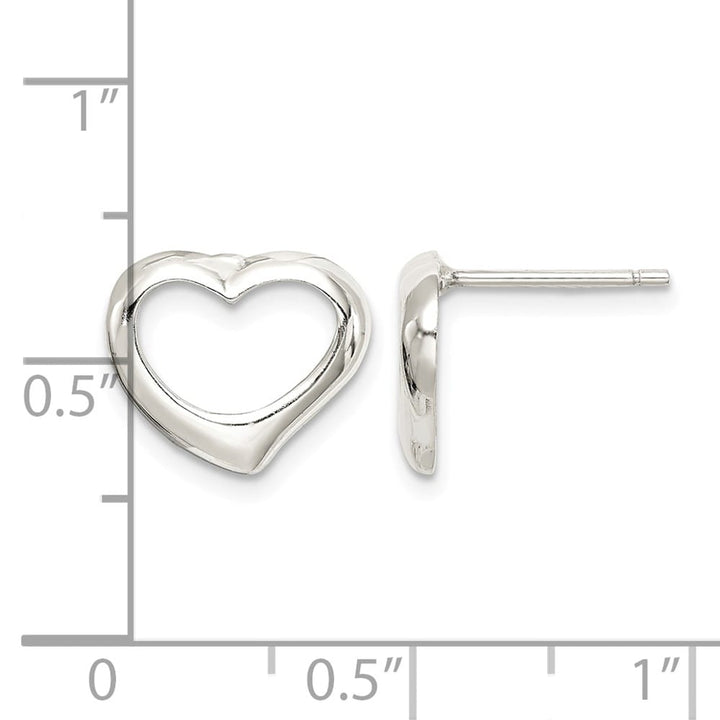 Sterling Silver Polished 12mm Heart Post Earrings