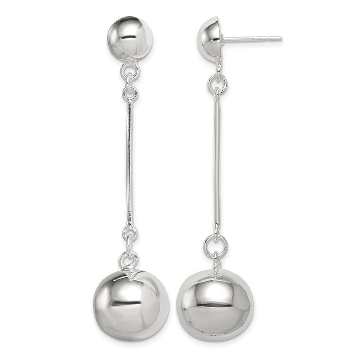Sterling Silver Polished 14mm Ball Post Dangle Earrings, view 1 of 4