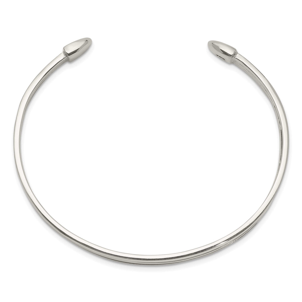Sterling Silver Polished 3-Row Cuff Bangle