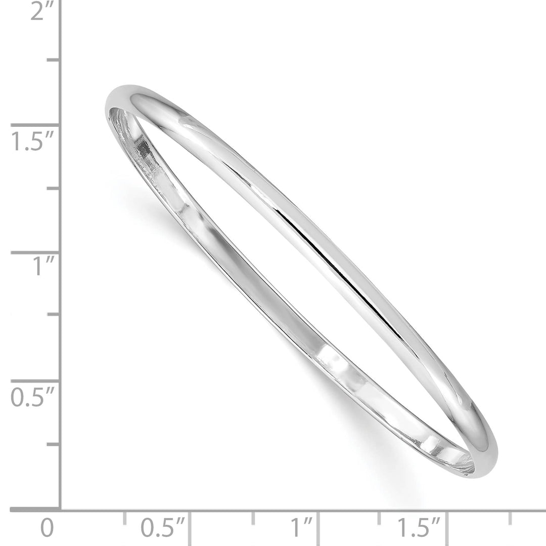 Sterling Silver Polished 3mm Slip-on Youth Bangle Bracelet