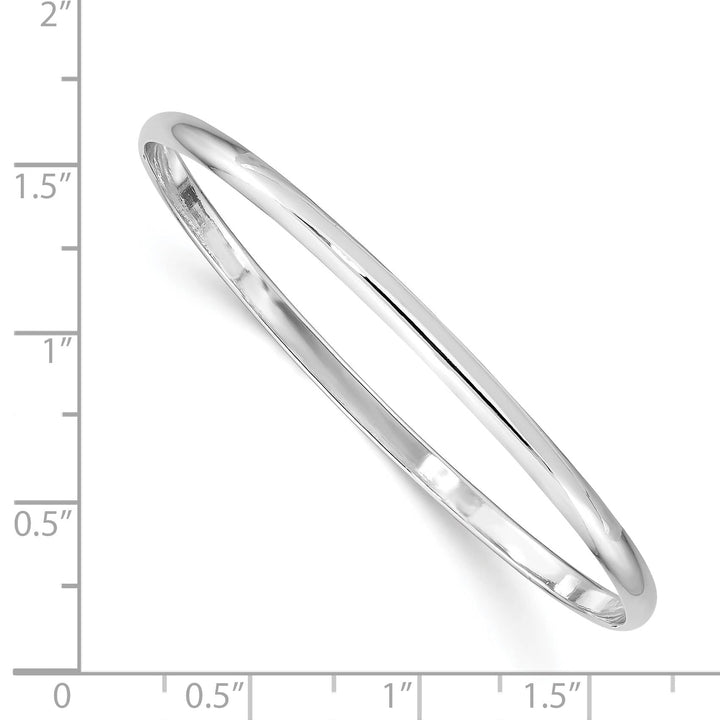 Sterling Silver Polished 3mm Slip-on Youth Bangle Bracelet