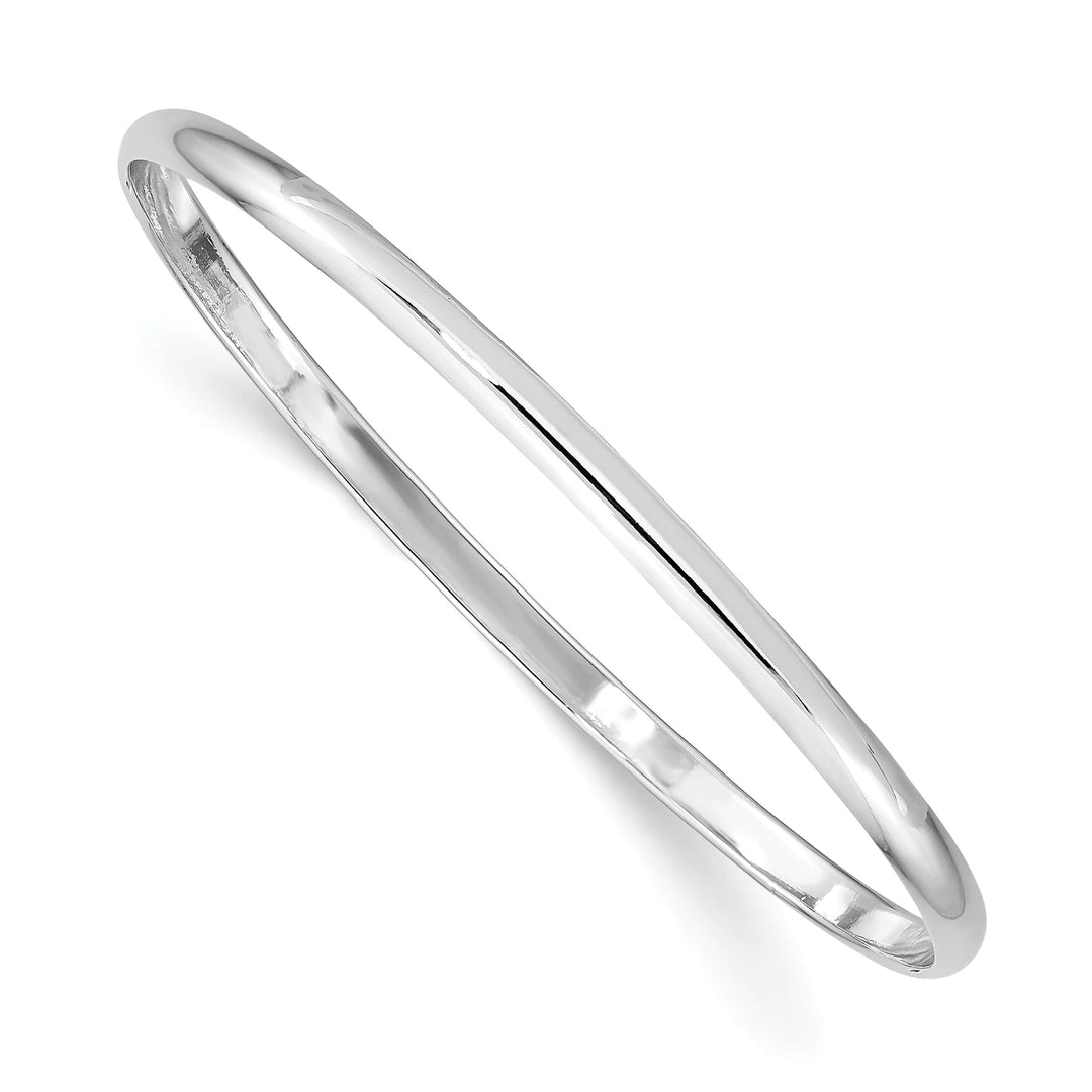 Sterling Silver Polished 3mm Slip-on Youth Bangle Bracelet
