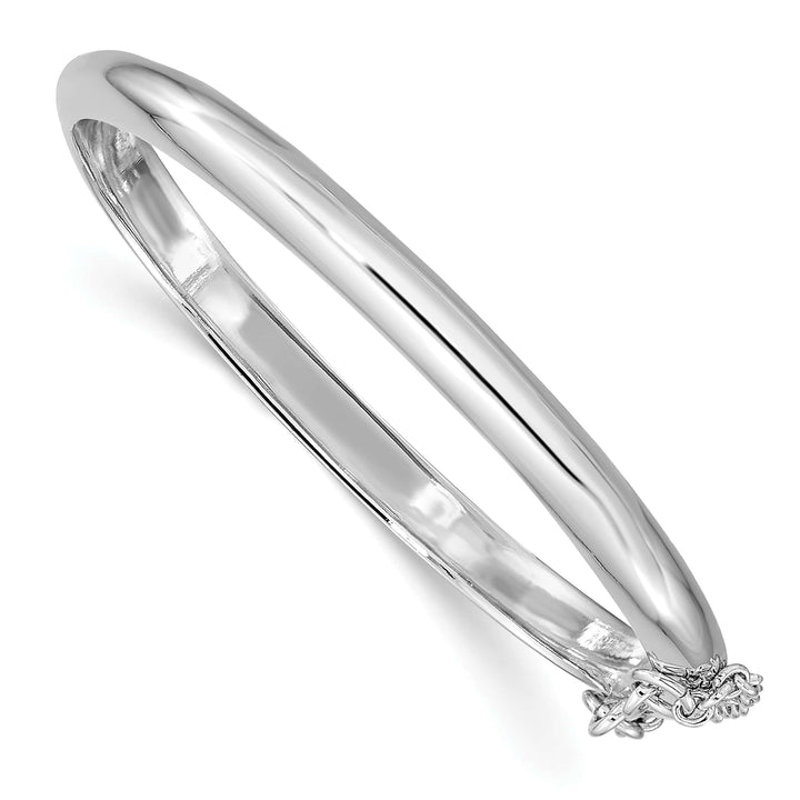 Sterling Silver Polished 4mm with Safety Hinged Children's Bangle