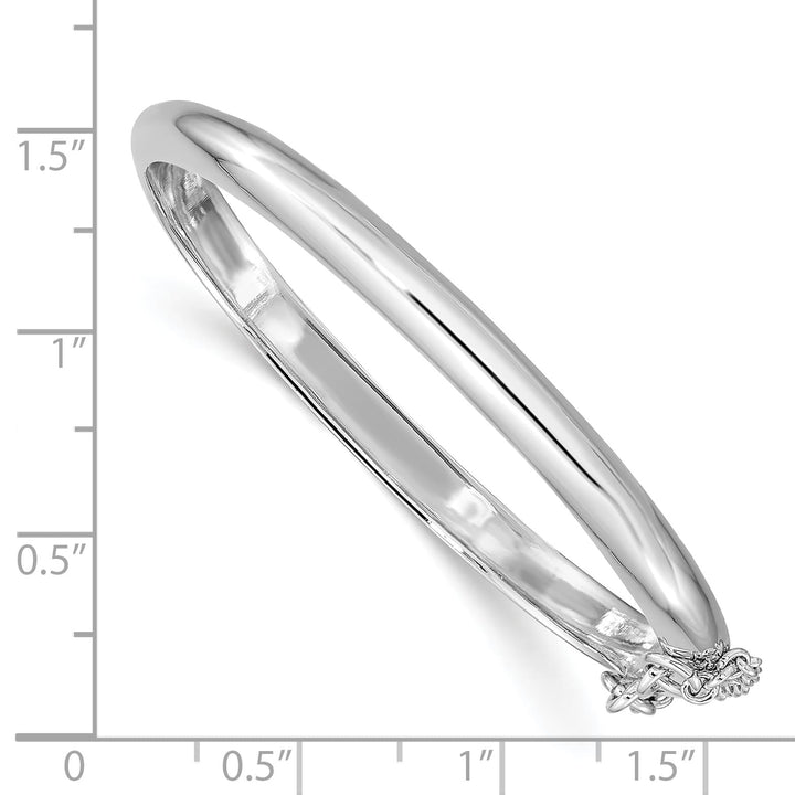 Sterling Silver Polished 4mm with Safety Hinged Children's Bangle