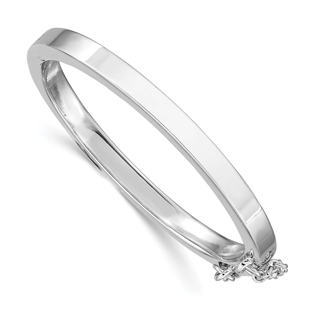 Sterling Silver Polished 4mm with Safety Hinged Children's Bangle
