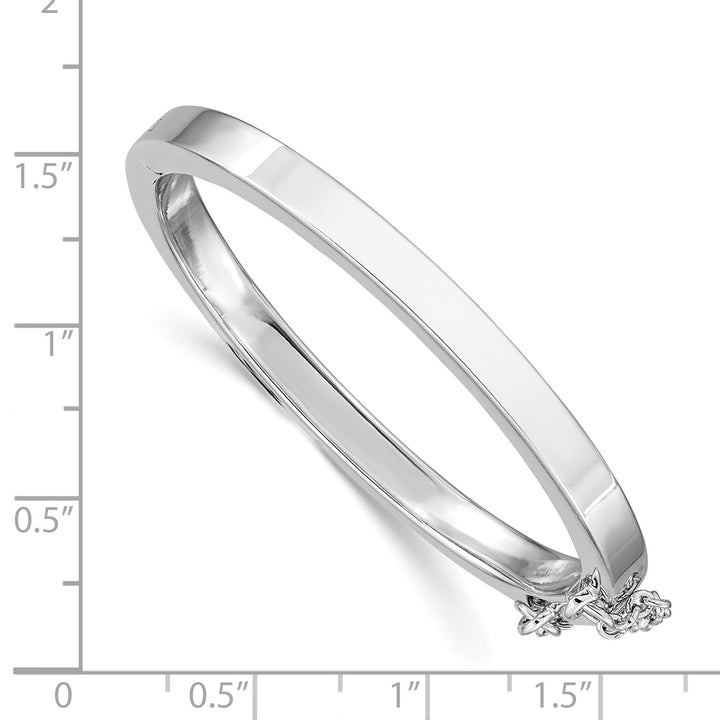 Sterling Silver Polished 4mm with Safety Hinged Children's Bangle