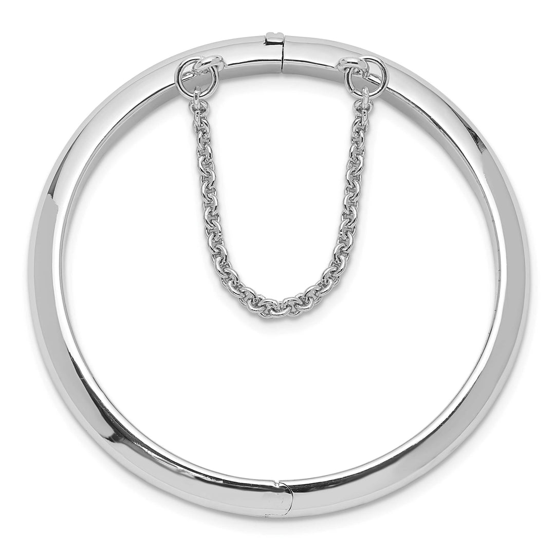 Sterling Silver Polished 5mm with Safety Hinged Children's Bangle