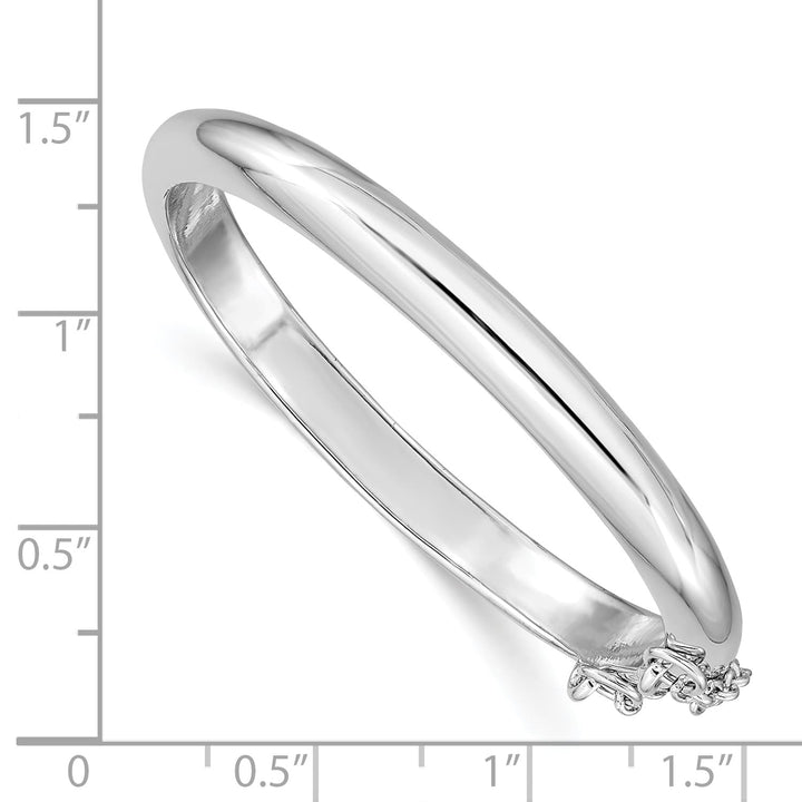 Sterling Silver Polished 5mm with Safety Hinged Children's Bangle