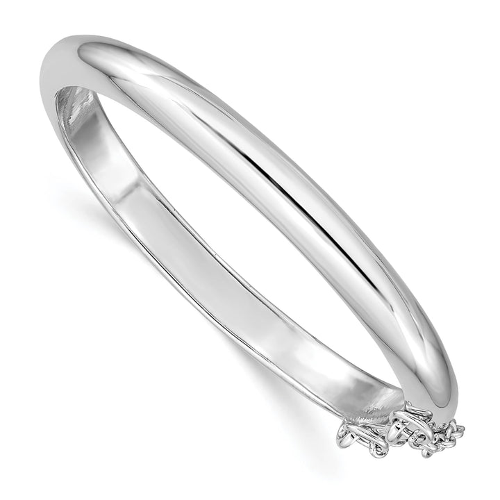 Sterling Silver Polished 5mm with Safety Hinged Children's Bangle