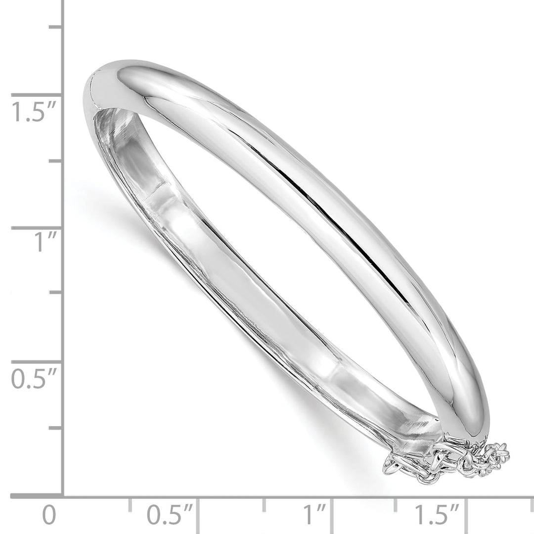 Sterling Silver Polished 5mm with Safety Hinged Children's Bangle