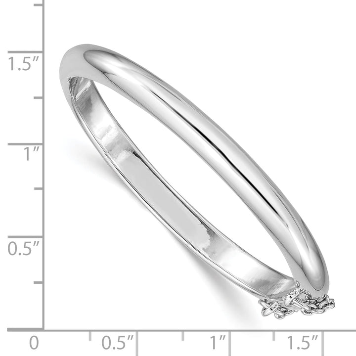 Sterling Silver Polished 5mm with Safety Hinged Children's Bangle