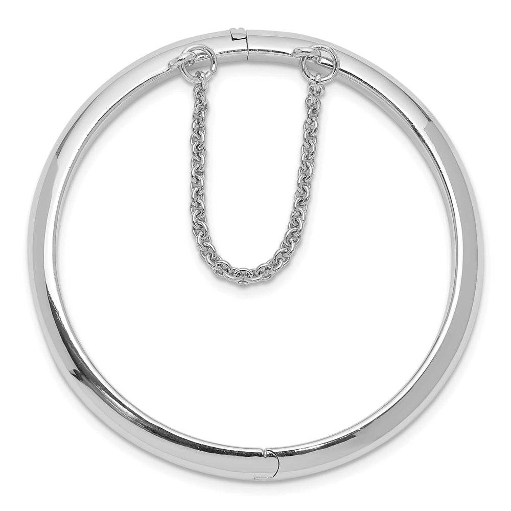 Sterling Silver Polished 5mm with Safety Hinged Children's Bangle