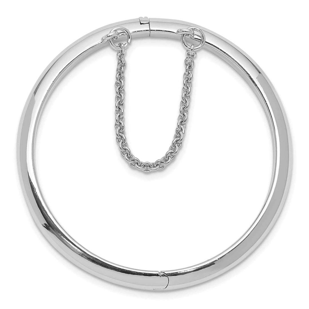 Sterling Silver Polished 5mm with Safety Hinged Children's Bangle
