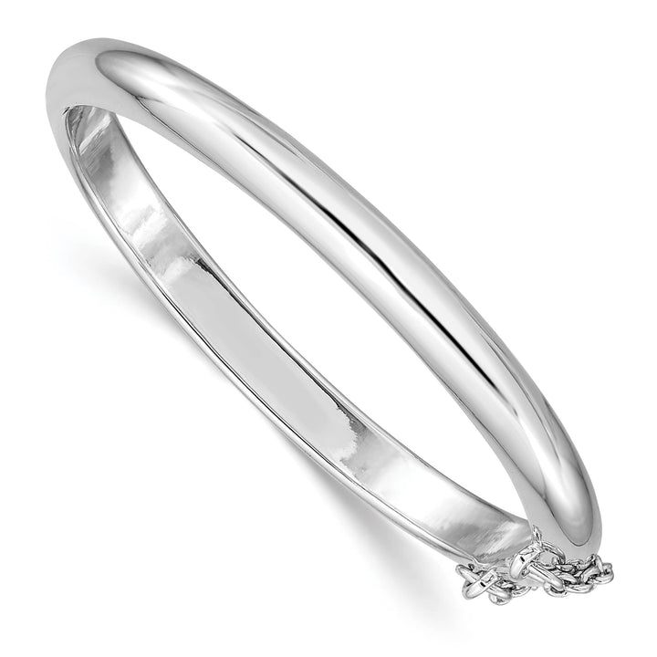 Sterling Silver Polished 5mm with Safety Hinged Children's Bangle