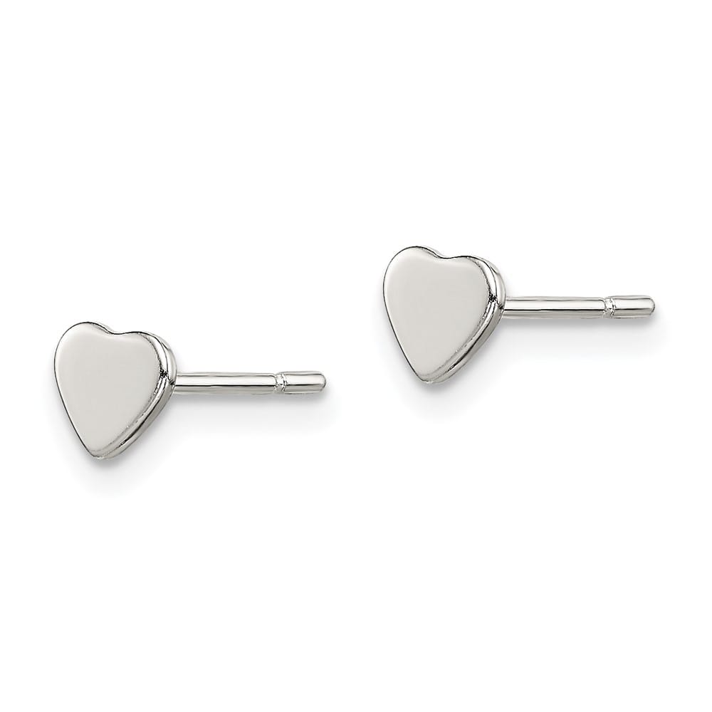 Sterling Silver Polished 6mm Heart Post Earrings
