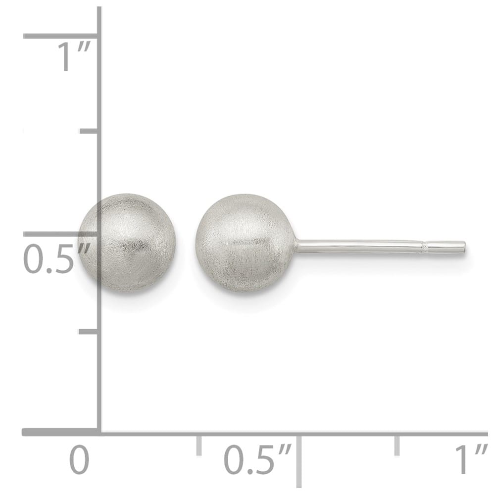 Sterling Silver Polished 6mm Laser-cut Post Earrings, view 4 of 4