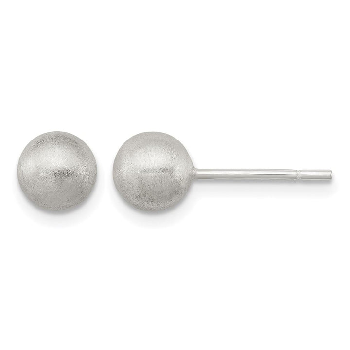 Sterling Silver Polished 6mm Laser-cut Post Earrings, view 1 of 4