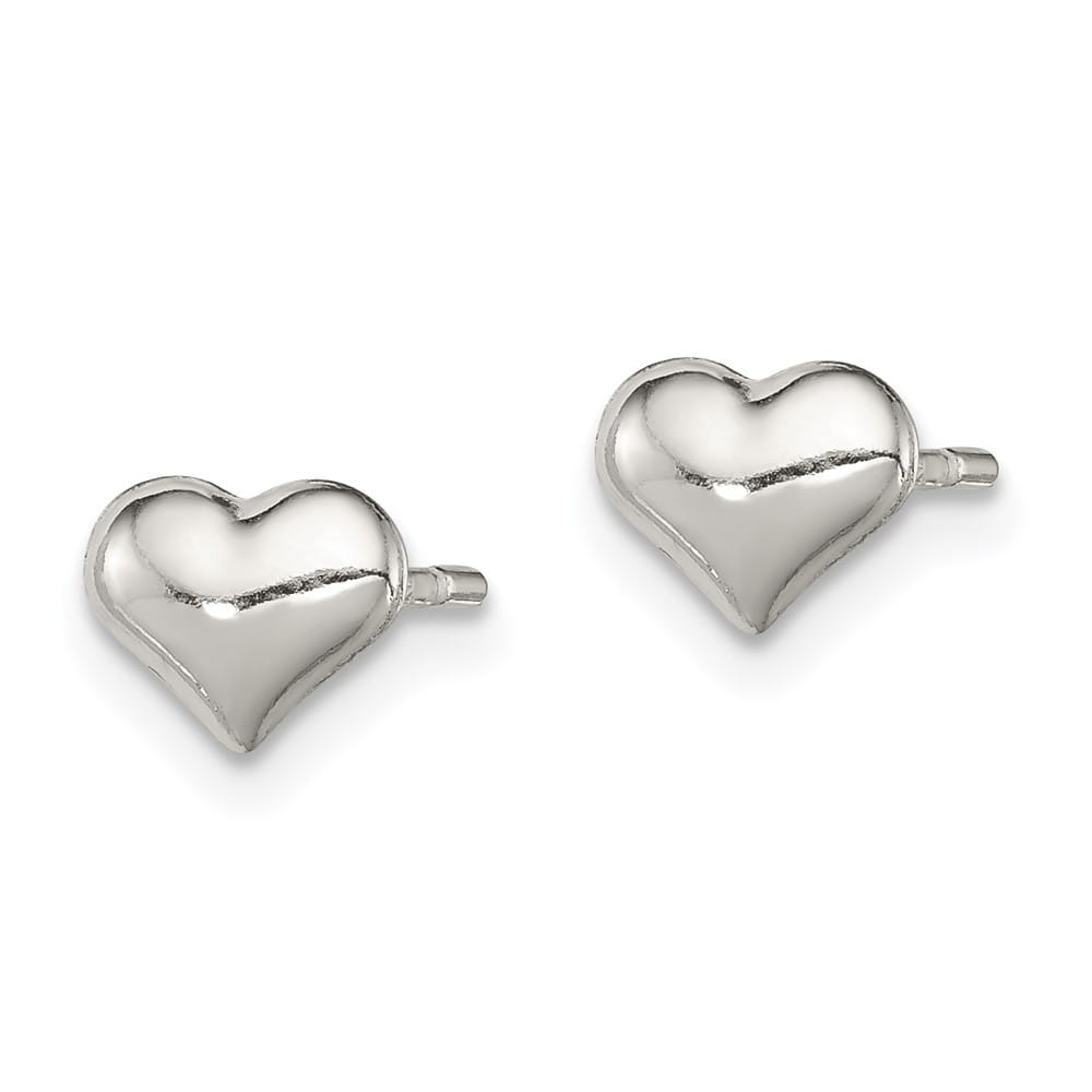 Sterling Silver Polished 7mm Heart Post Earrings