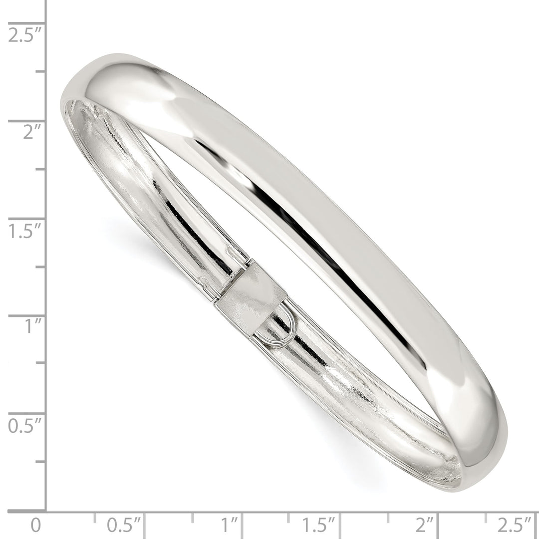 Sterling Silver Polished 8mm Flexible Bangle