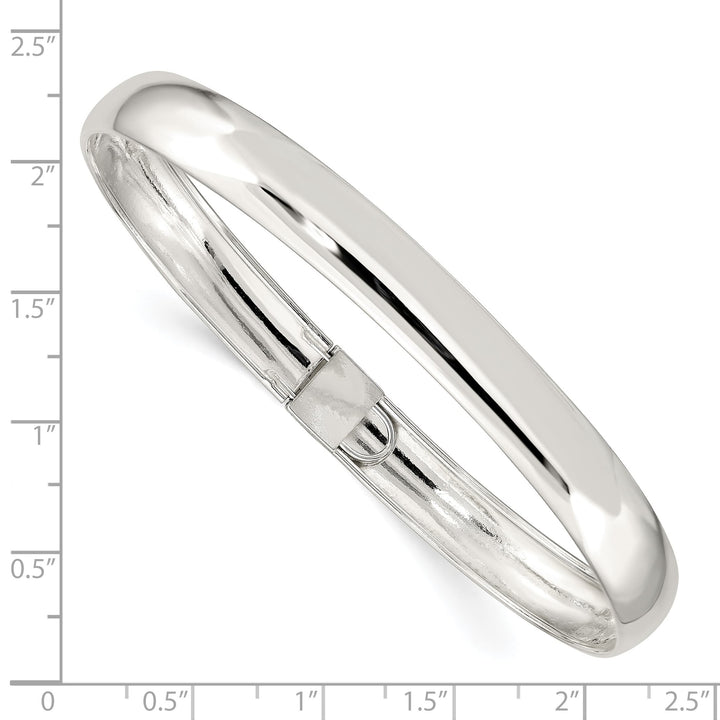 Sterling Silver Polished 8mm Flexible Bangle