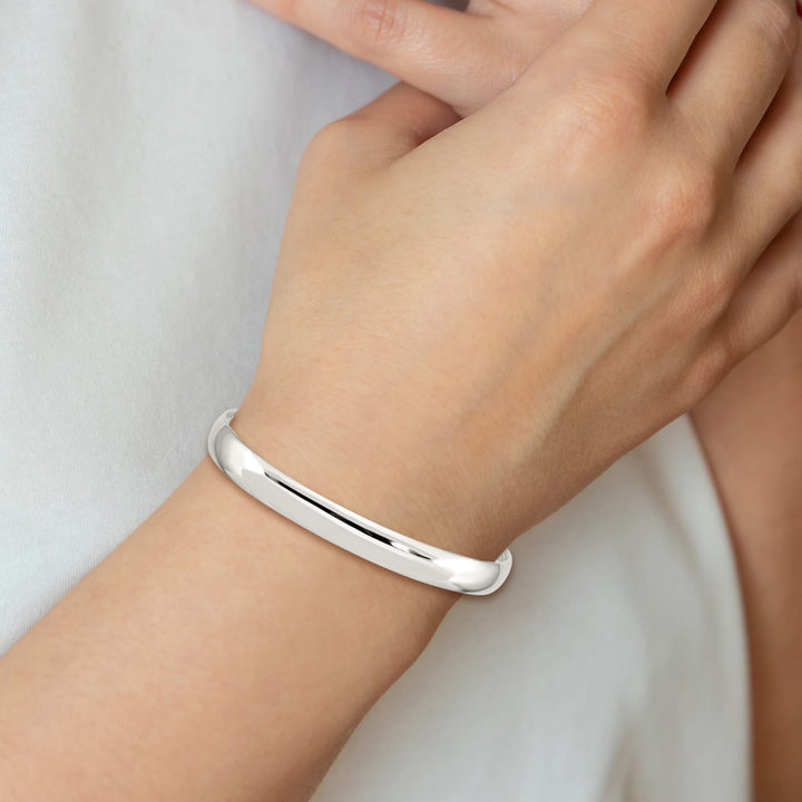 Sterling Silver Polished 8mm Flexible Bangle
