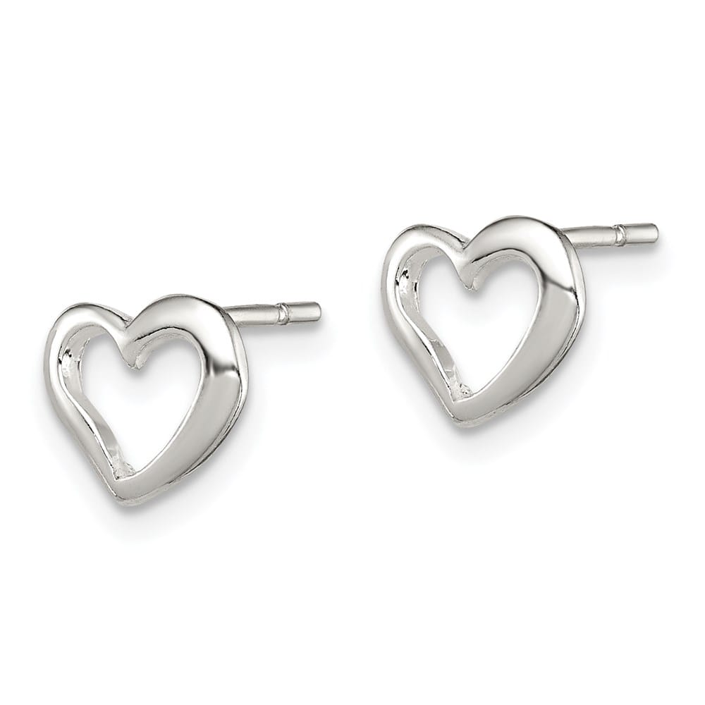 Sterling Silver Polished 8mm Heart Post Earrings