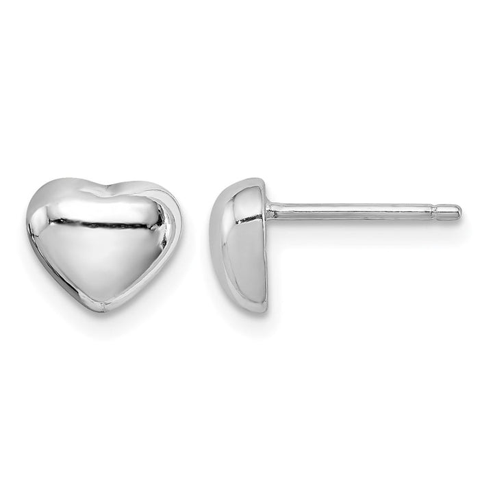 Sterling Silver Polished 9mm Heart Post Earrings
