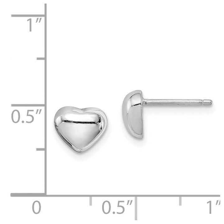 Sterling Silver Polished 9mm Heart Post Earrings